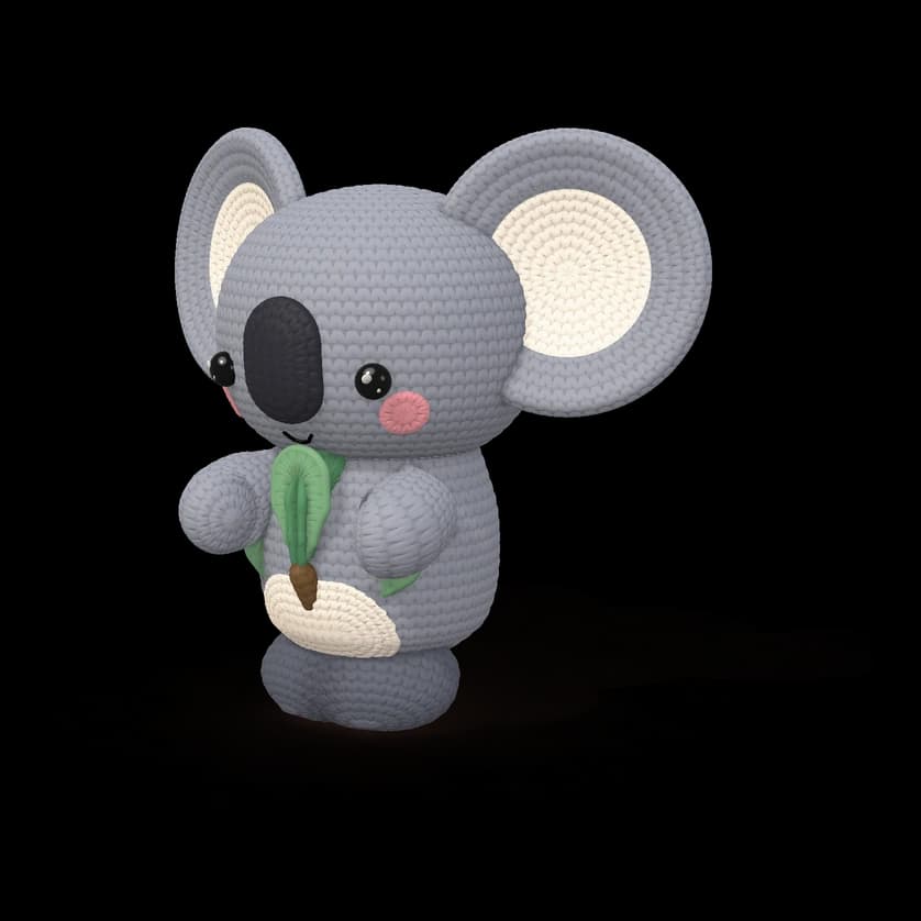 Koala Hugging a Leaf